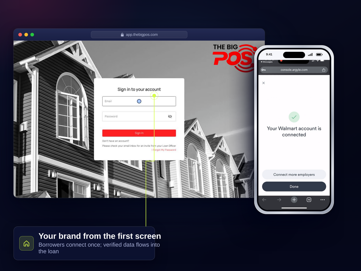 A borrower e-signing disclosures on a tablet at home